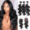 Virgin Brazilian Body Wave Human Hair 3 Bundles with 4*4 Lace Closure