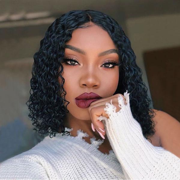 Malaysian Deep Wave Hair Wigs Short Bob Human Hair Wig Deep Wave Hair Wigs Malaysian Deep Wave Short Bob Human Hair Wig Highlight Wig