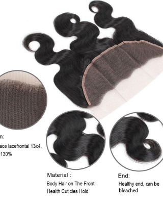 malaysian hair body wave 4 bundles with lace frontal