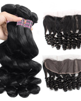 malaysian hair loose wave 4 bundles with 4x13 lace frontal