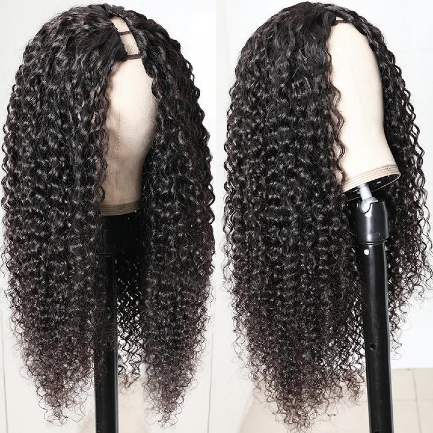 Jerry Curly U Part Wig Middle Part Unprocessed Virgin Hair Wigs 150% ...