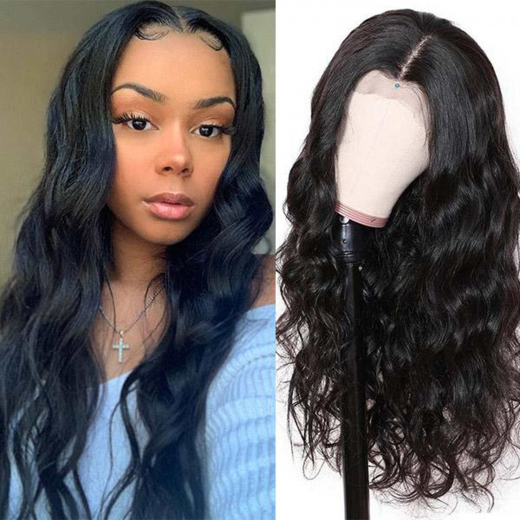 Body Wave Hair T Part Lace Front Wig 10a Grade Virgin Remy Human Hair Wigs